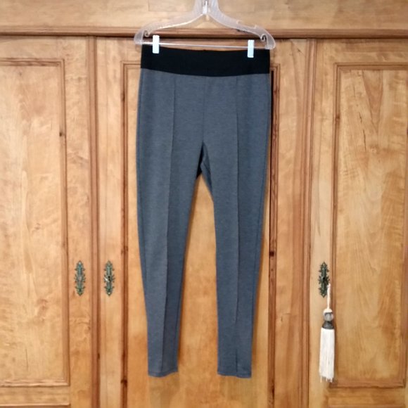 Metaphor Gray Stretchy Hight Waisted Front Seam Ankle Pants Size L - Picture 2 of 7